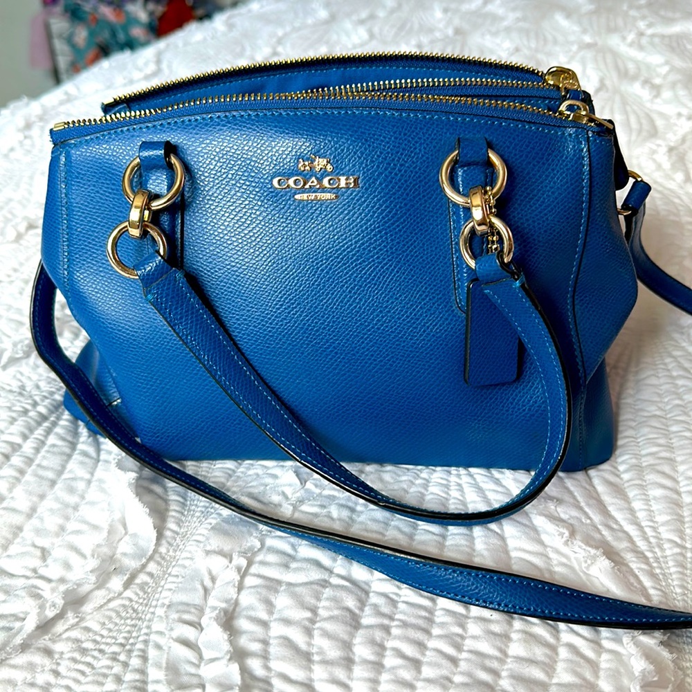 Royal blue coach purse